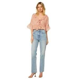 MISA LOS ANGELES LINDSAY TOP - ROSE PYTHON, Size XS NWT Runs Oversized